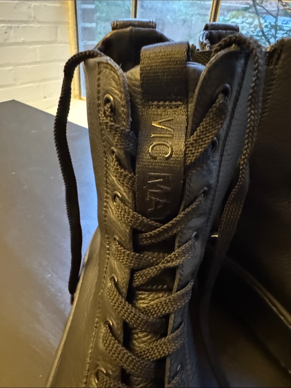 Vic Matie Black Lace-Up Platform Ankle Boots - Picture 3 of 9